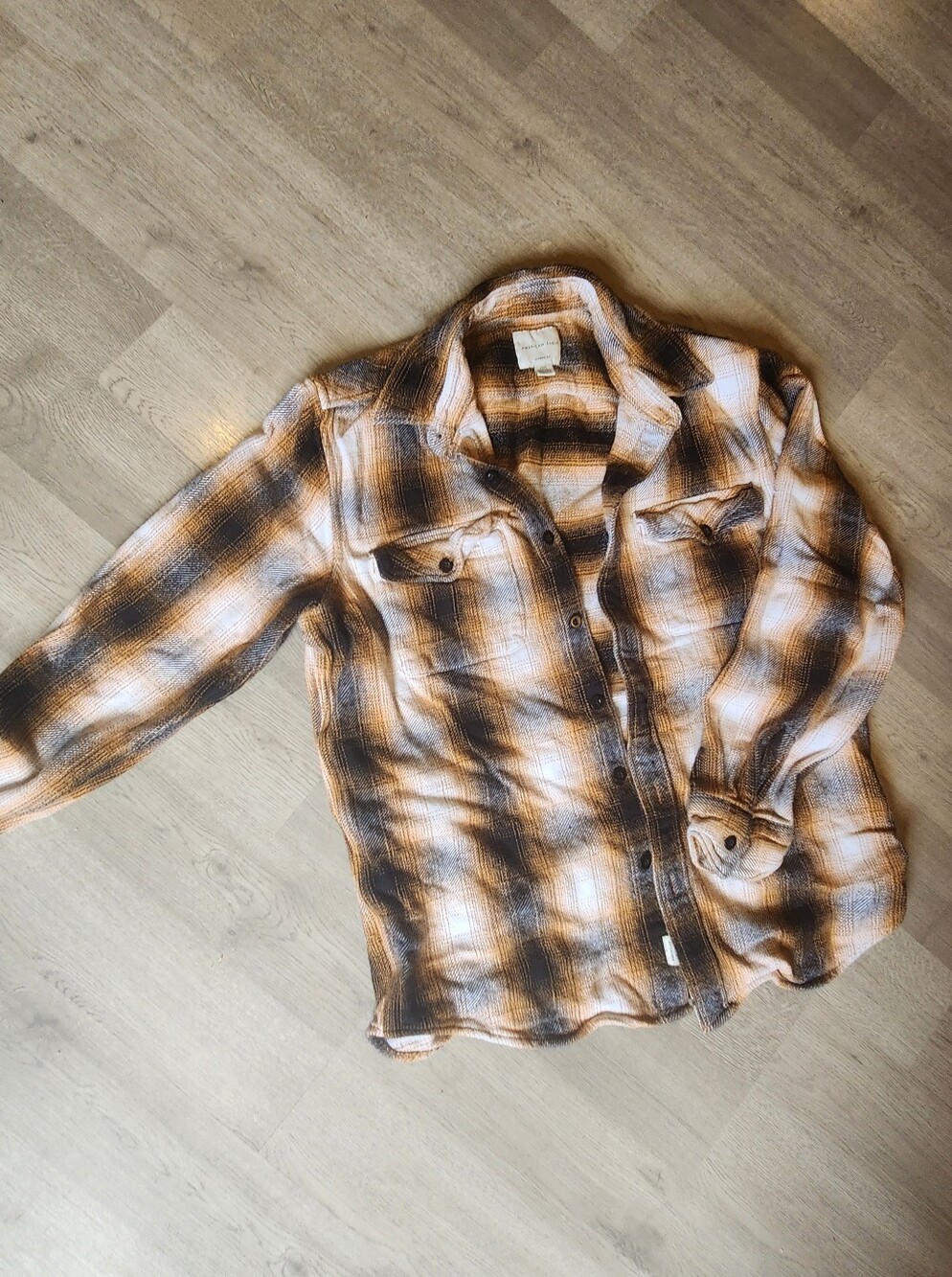 American Eagle Unisex Classic Fit Cotton Flannel Mens Large Earthy Color Scheme